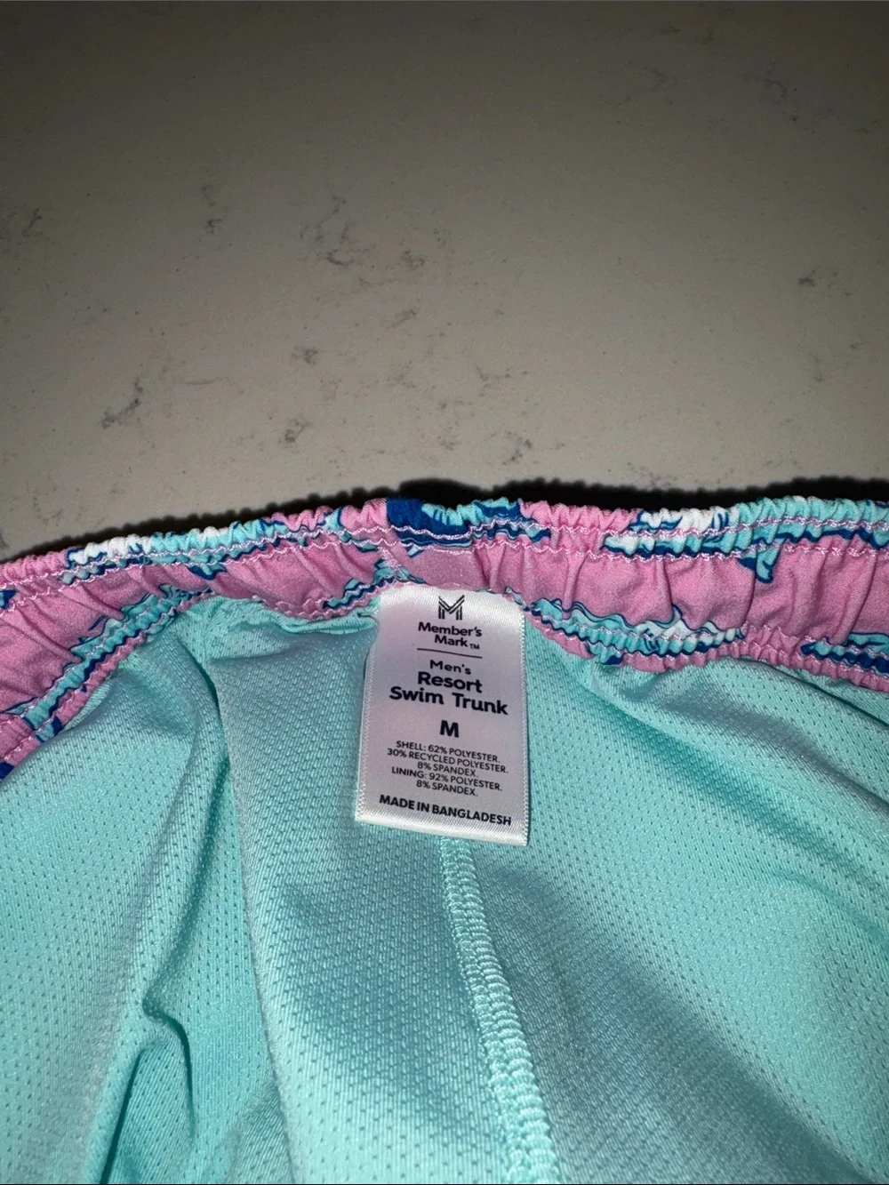 Member's Mark Men's Resort Swim Trunks - Pink & Aqua